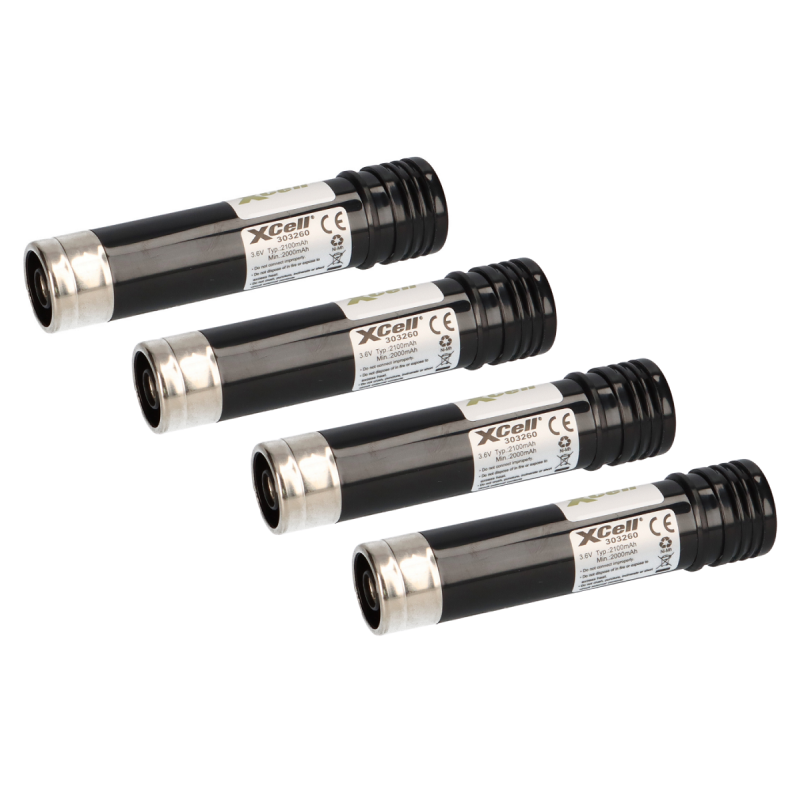 4x XCell Werkzeugakku für Black&Decker Ni-MH 3,6V / 2100mAh VP3621 VP100/VP130K