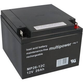 Multipower Blei Akku MP26-12C Pb 12V 26Ah Zyklenfest AGM