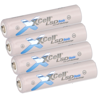 4x XCell Micro AAA Akku LSD Basic Ni-Mh 1,2V 800mAh Tray low self discharge