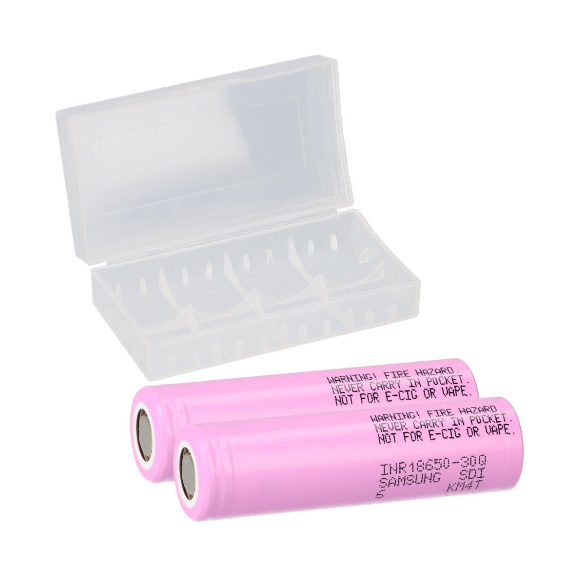 2x Samsung INR18650-30Q 18650 Akku 3,6V 3000mAh 15A + Akkubox