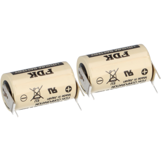 2x FDK Lithium 3V Batterie CR 14250SE-FT1 1/2AA - Zelle 2/1 pin ++/- Rastermaß: 7,5mm