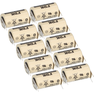 10x FDK Lithium 3V Batterie CR 14250SE-FT1 1 2AA - Zelle 2/1 pin ++/- Rastermaß: 7,5mm