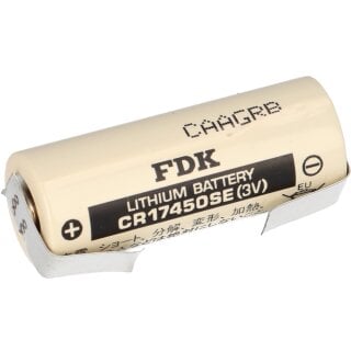 FDK Lithium 3V Batterie CR 17450SE A - Zelle U Lötfahne Temperaturbereich -40 - +85°C
