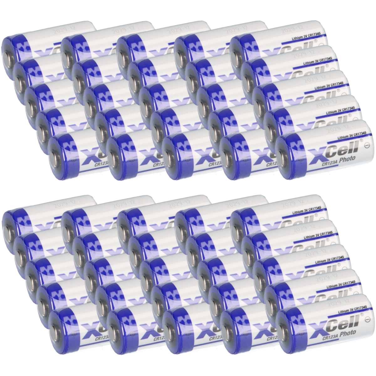 50x XCell CR123A Lithium Batterie 3V 1550 mAh – CR17345 / DL123A