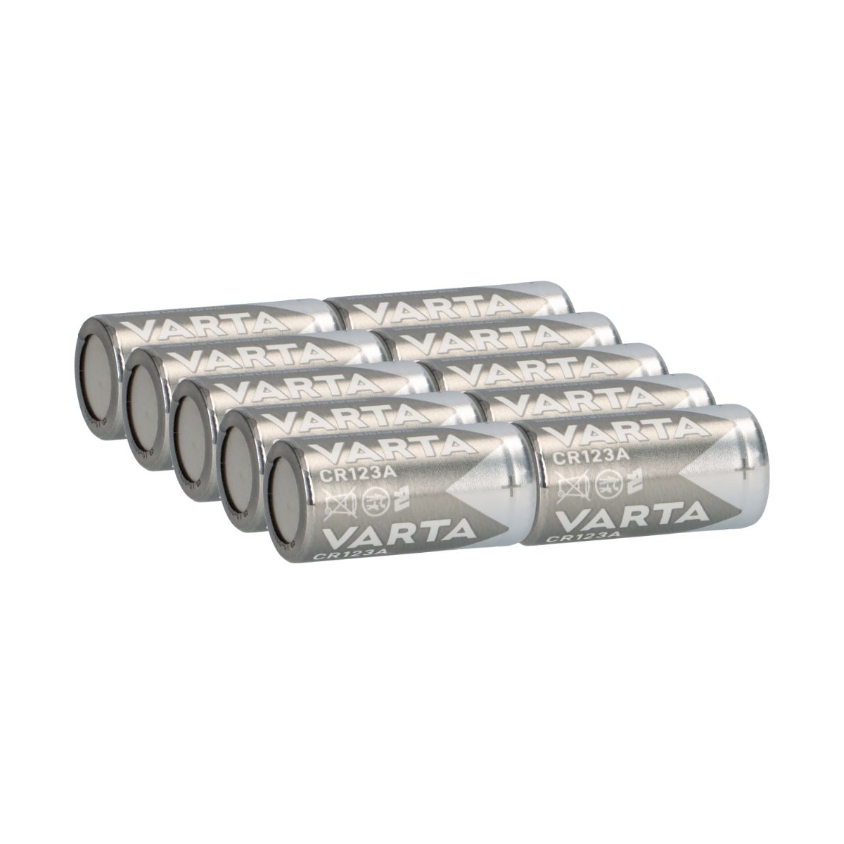 10x Varta Photobatterie CR123A Lithium 3V 1480mAh 1er Blister