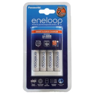 eneloop Schnellladegerät BQ-CC55 mit Überladeschutz inklusive 4x AA Akkus