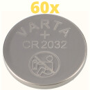 60x Varta Lithium 3V CR2032-P Bulk 3V/220mA lose CR 2032