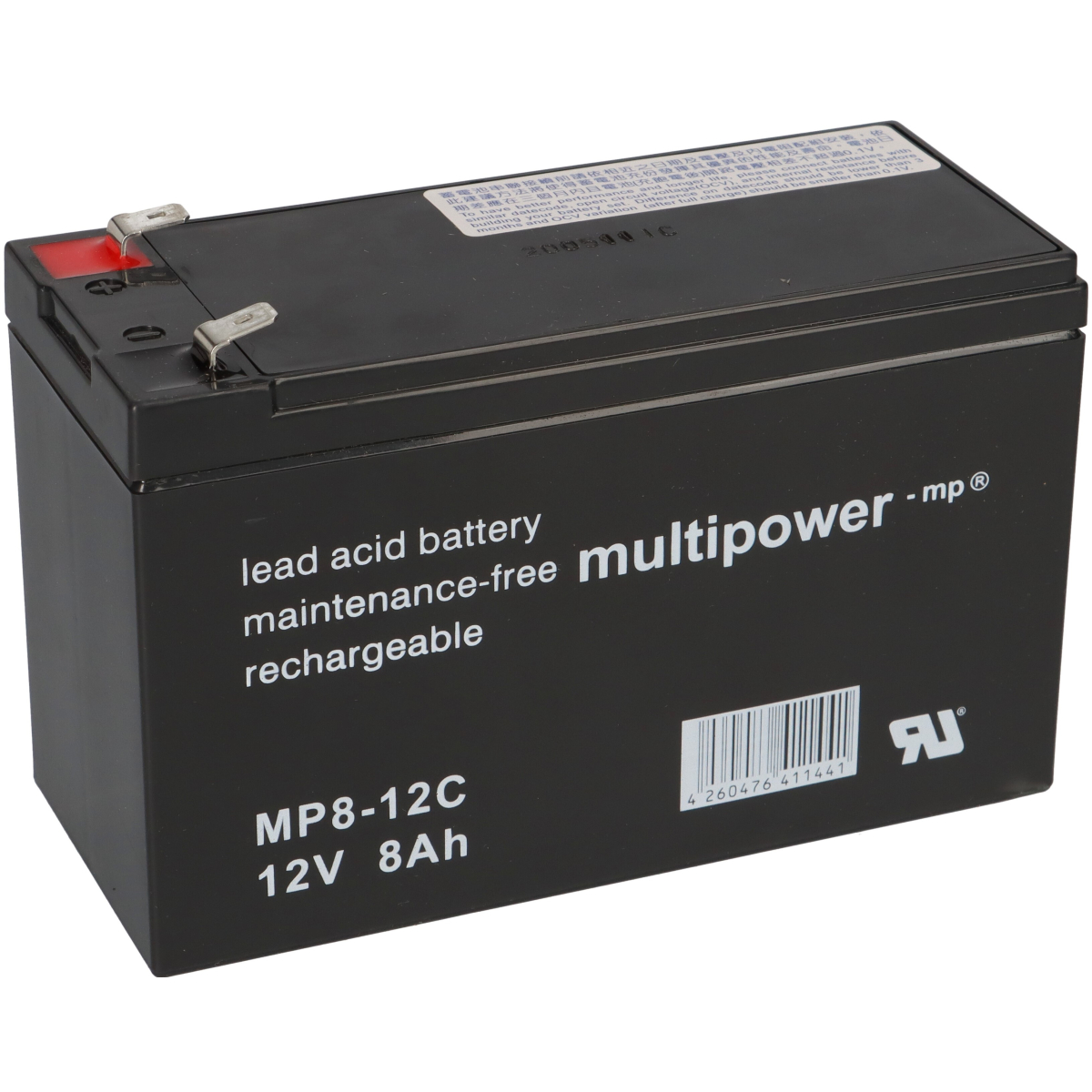 Multipower Blei-Akku MP8-12C Pb 12V / 8Ah Zyklenfest, Faston 6,3