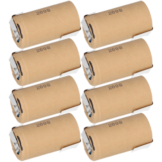 8x Panasonic Akku Sub-C 1,2V 3000mAh PBK300SCEY1 PP NiMH Z-Lötfahne