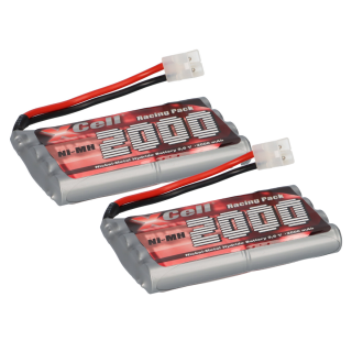 2x Akku RC-Pack 9,6V 2000mAh AA Mignon L4x2 XCell Ni-MH Racing Pack Tamiya