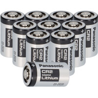 10x Panasonic Photobatterie CR2 Lithium 3V 850mAh CR17355, D
