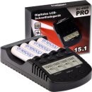 Kraftmax BC-4000 Pro Akku & USB Ladegerät + 4x eneloop pro Mignon AA 2550mAh Akkus