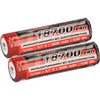 2x Kraftmax 18650 Pro Akku mit PCB 3,7V 9,62 Wh 2600mAh