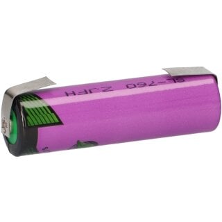 Tadiran Lithium 3,6V Batterie SL 760/T AA - Zelle + Lötfahne U-Form