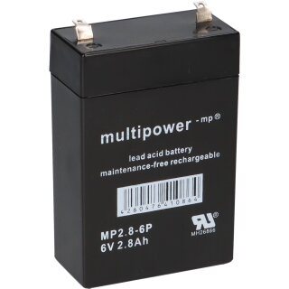 Multipower Blei Akku MP2,8-6P Pb 6V 2,8Ah AGM