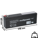 Multipower Blei-Akku MP2,4-12C 12V / 2,4Ah Zyklenfest