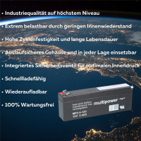 Multipower Blei-Akku MP2,4-12C 12V / 2,4Ah Zyklenfest 3