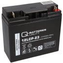 Q-Batteries 12LCP-23 / 12V - 23Ah Blei Akku Zyklentyp AGM - Deep Cycle VRLA