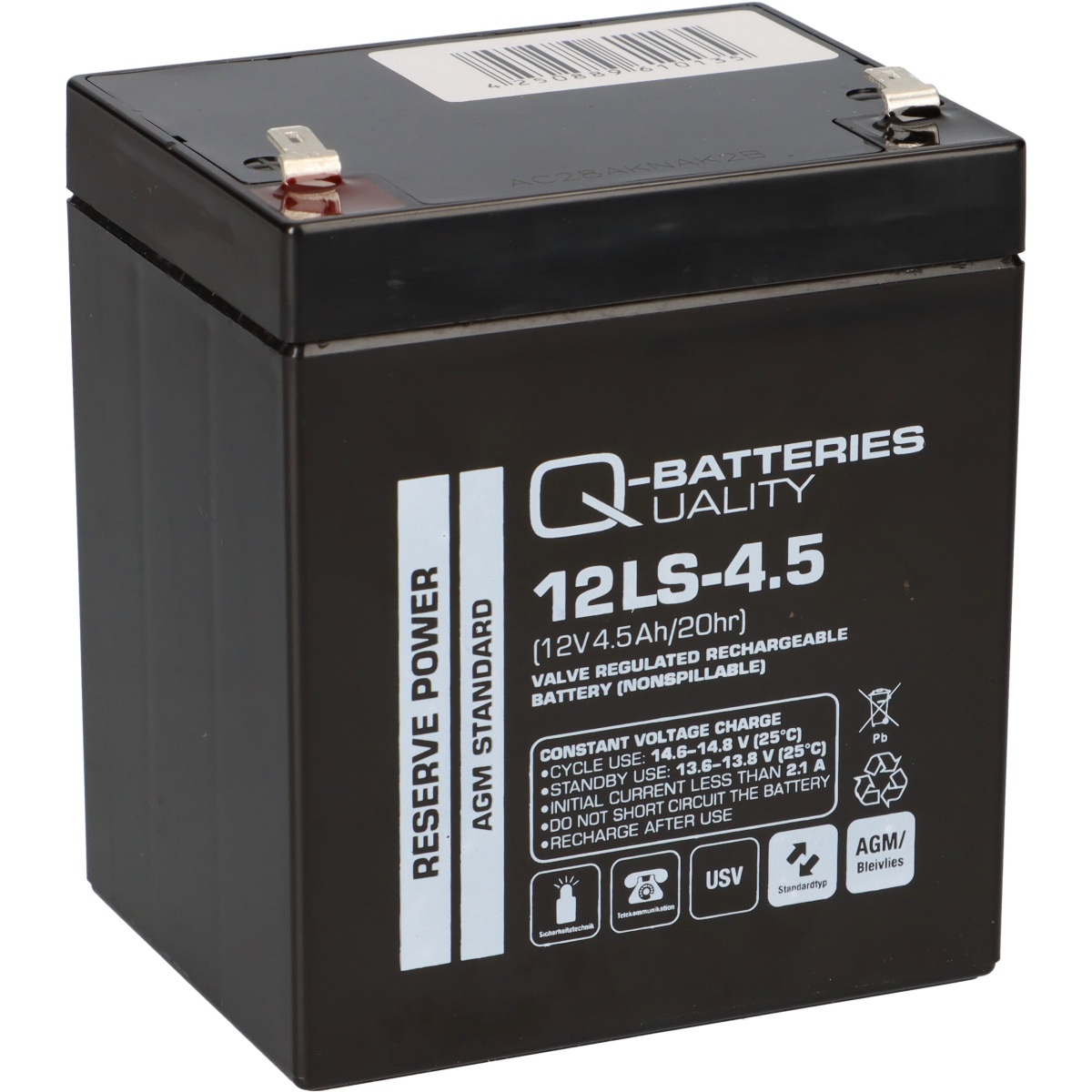 Q-Batteries 12LS-4.5 12V 4,5Ah Blei-Vlies Akku / AGM VRLA