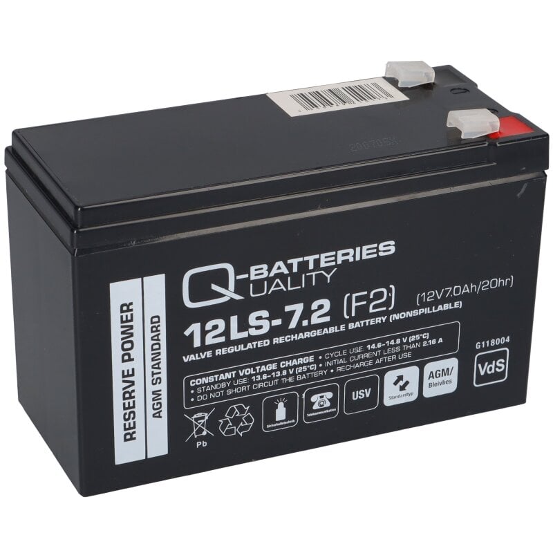 Q-Batteries 12LS-7.2 F2 12V 7,2Ah Blei-Vlies-Akku AGM kaufen