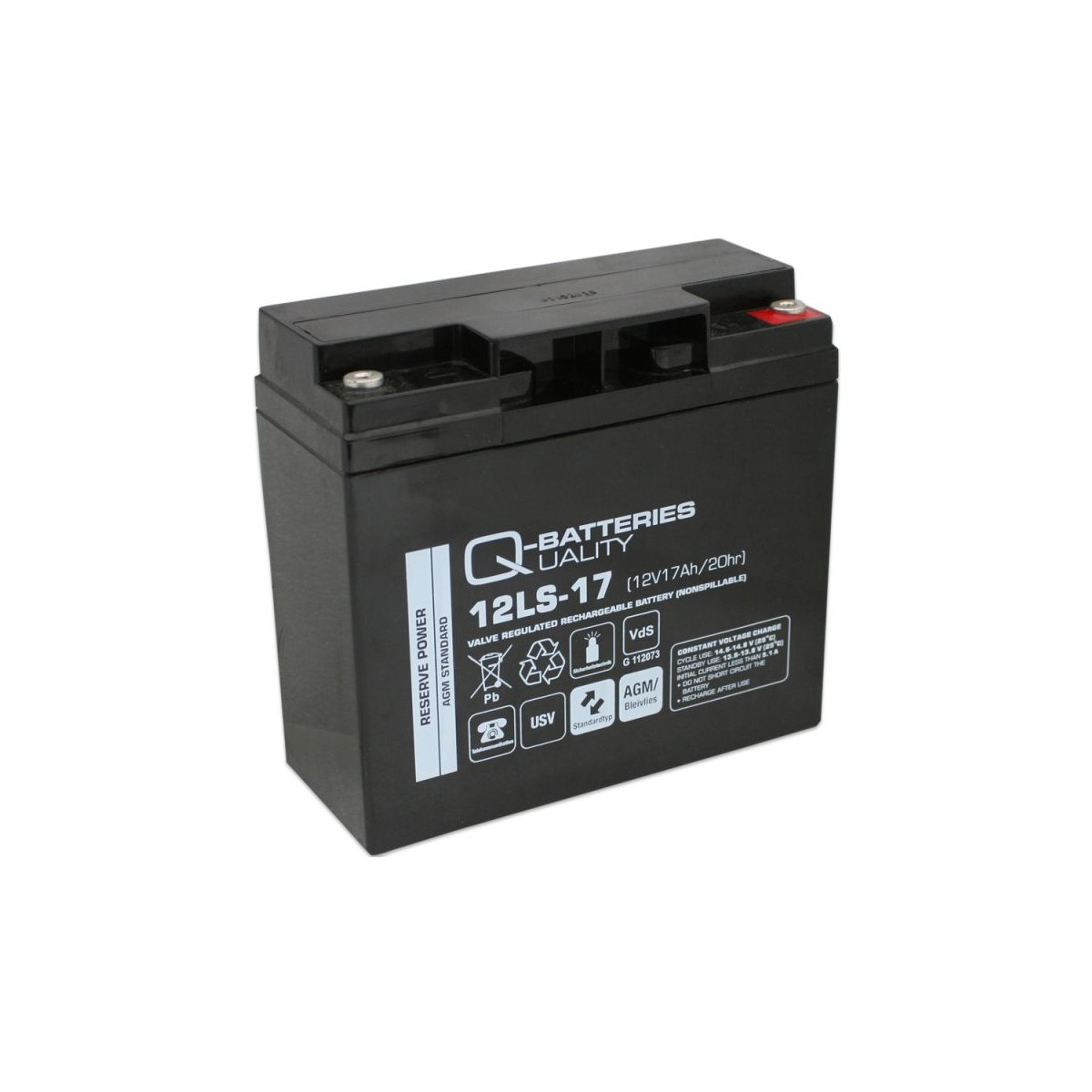 Q-Batteries 12LS-17 12V 17Ah Blei-Vlies-Akku / AGM VRLA mit VdS