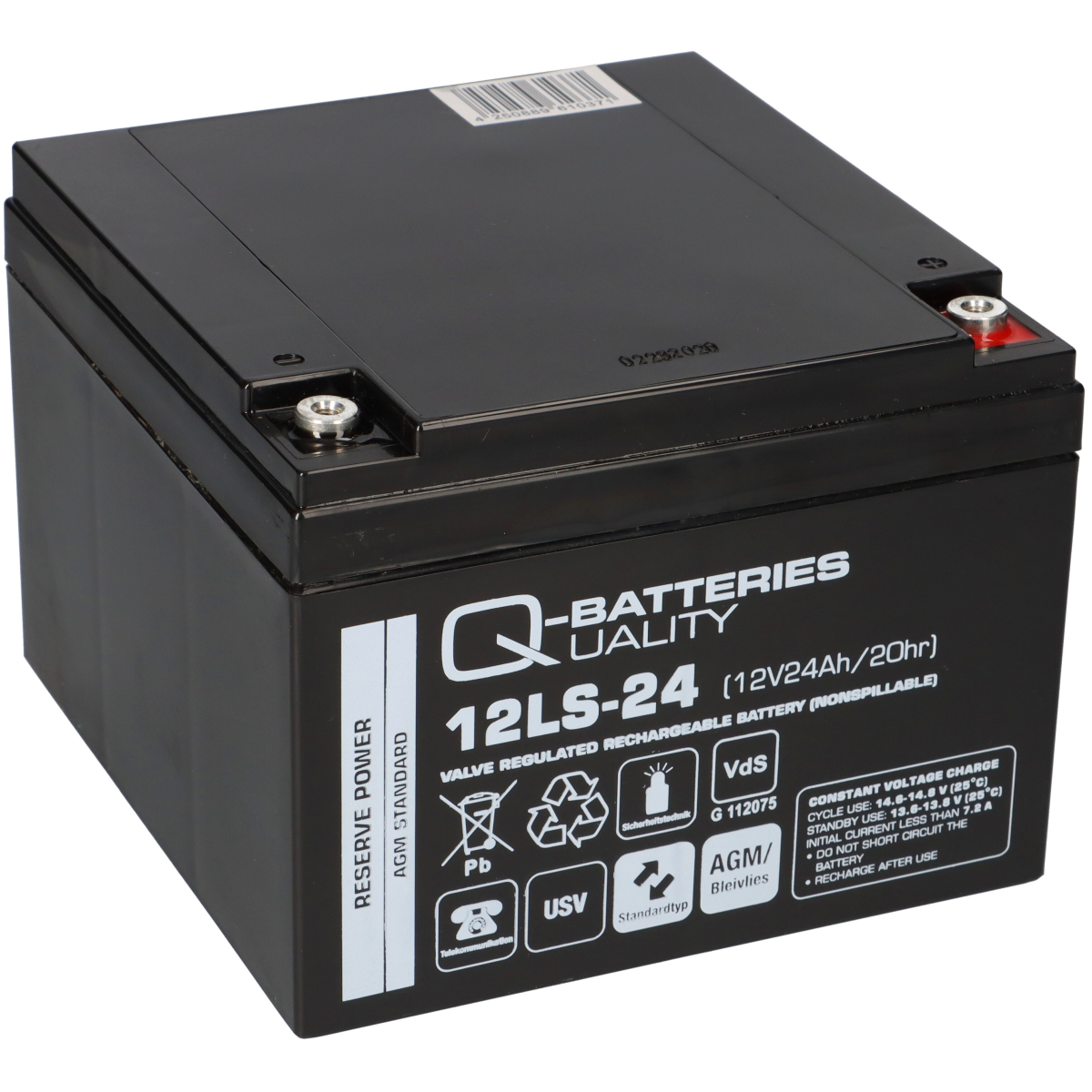 Q-Batteries 12LS-24 12V 24Ah Blei-Vlies-Akku / AGM VRLA mit VdS