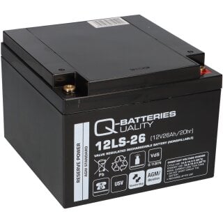 Q-Batteries 12LS-26 12V 26Ah Blei-Vlies-Akku AGM VRLA mit VdS