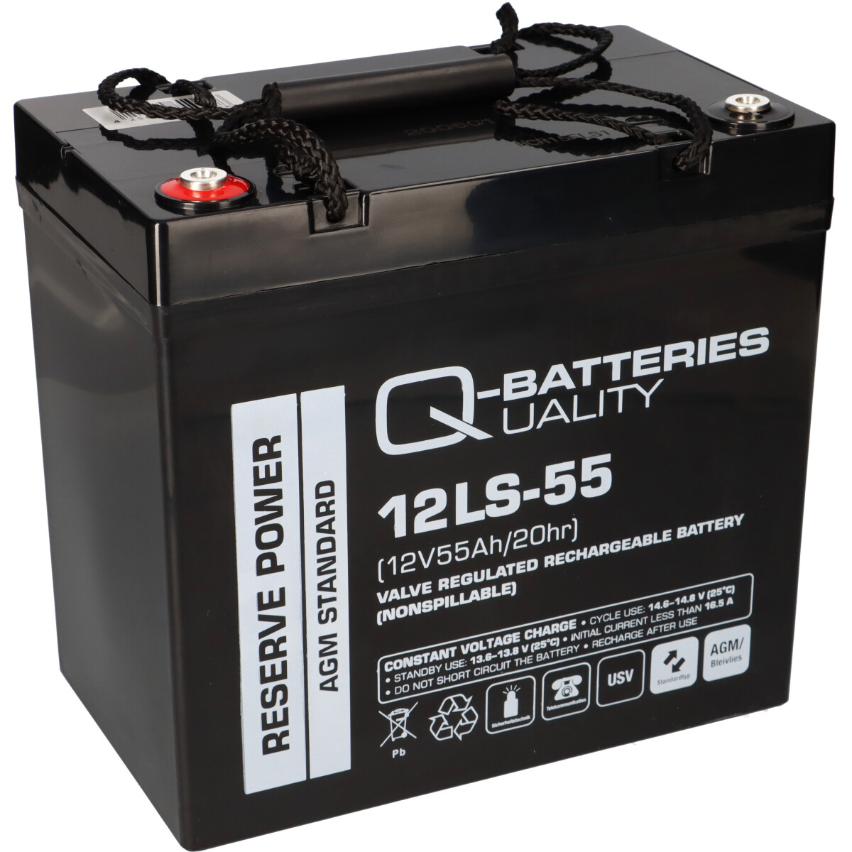 Q-Batteries 12LS-55 12 V 55 Ah AGM Bleiakku