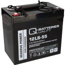 Q-Batteries 12LS-55 12V 55Ah Blei Akku Standard-Typ AGM...