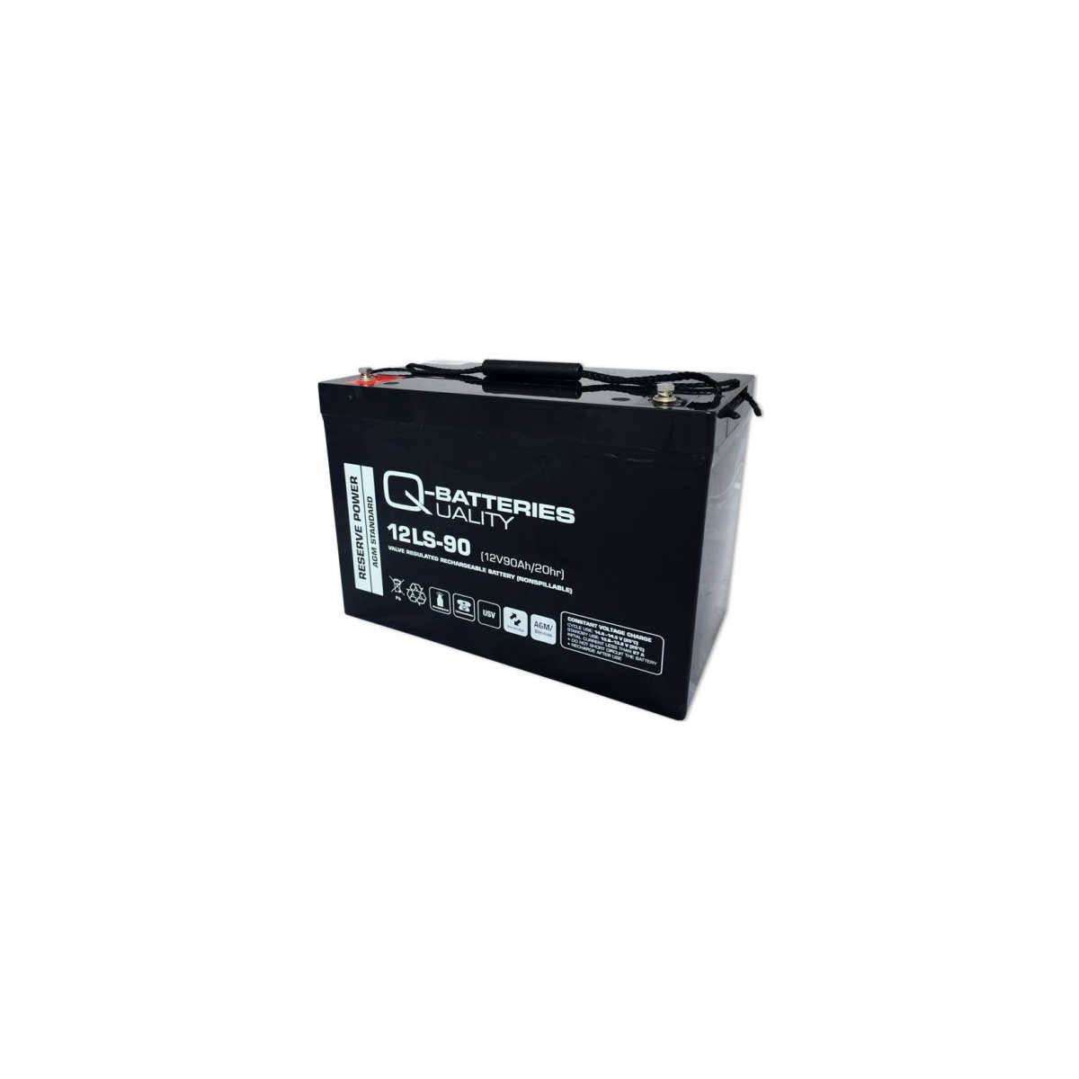 Q-Batteries 12LS-90 / 12V - 90Ah Blei Akku Standard-Typ AGM 10 Jahres Typ