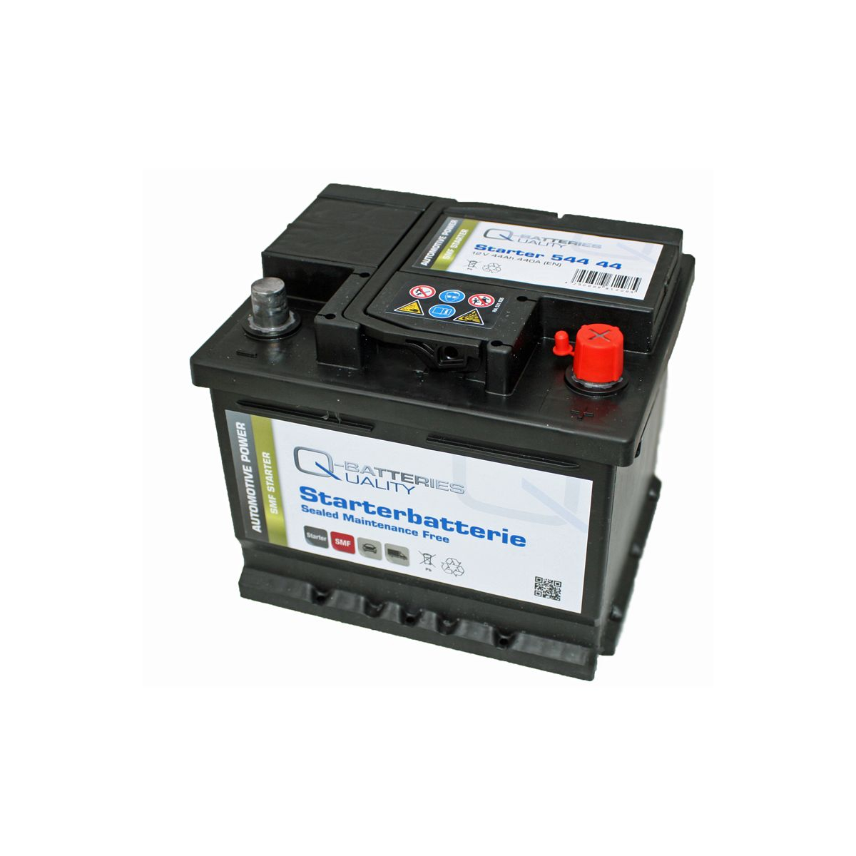 Q-Batteries Starterbatterie 544 44 Q44 12V 44Ah 440A, wartungsfrei