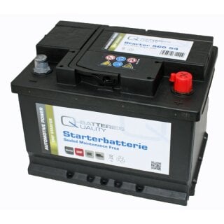 Q-Batteries Starterbatterie 560 54 Q60 12V 60Ah 540A, wartungsfrei