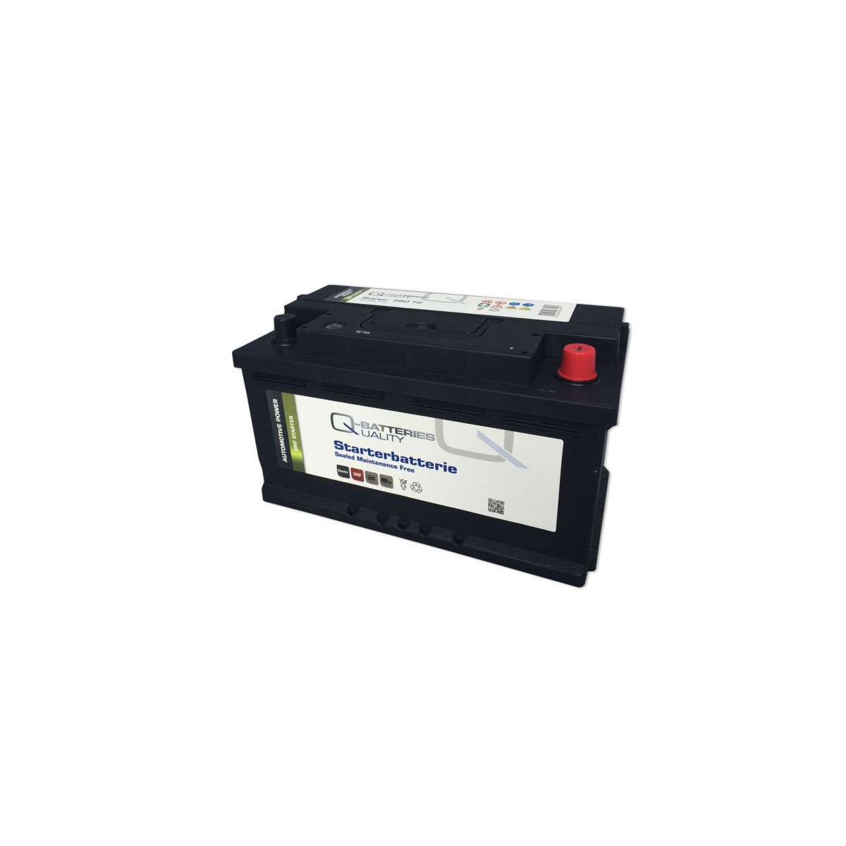 Q-Batteries Starterbatterie 580 72 Q80 12V 80Ah 720A, wartungsfrei