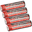 4x Kraftmax 18650 18700 Pro Akku mit PCB 3,7V 9,62 Wh...