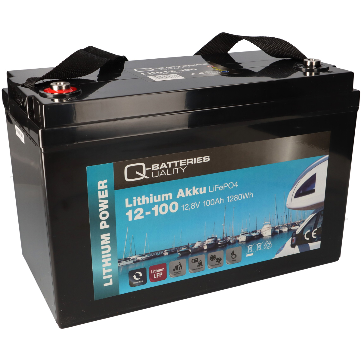 Q-Batteries LiFePO4 Akku 12-100 12,8V 100Ah 1280Wh mit Bluetooth