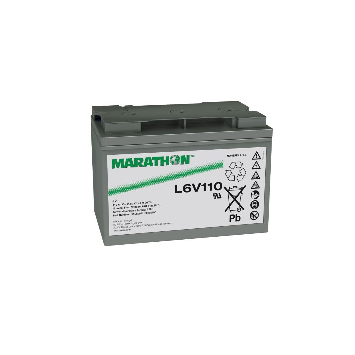 Exide Marathon L6V110 6V 112Ah AGM Standby-Akku