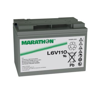 Exide Marathon L6V110 6V 112Ah AGM Blei Akku VRLA Sonnenschein