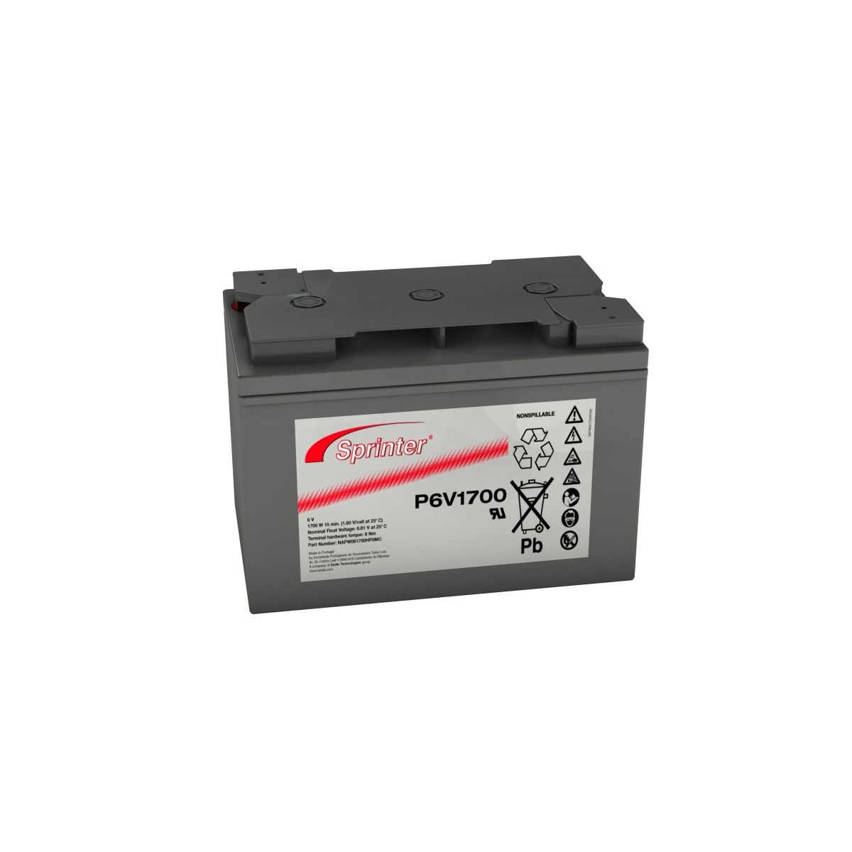 Exide Sprinter P6V1700 6V 122Ah Blei-AGM Akku