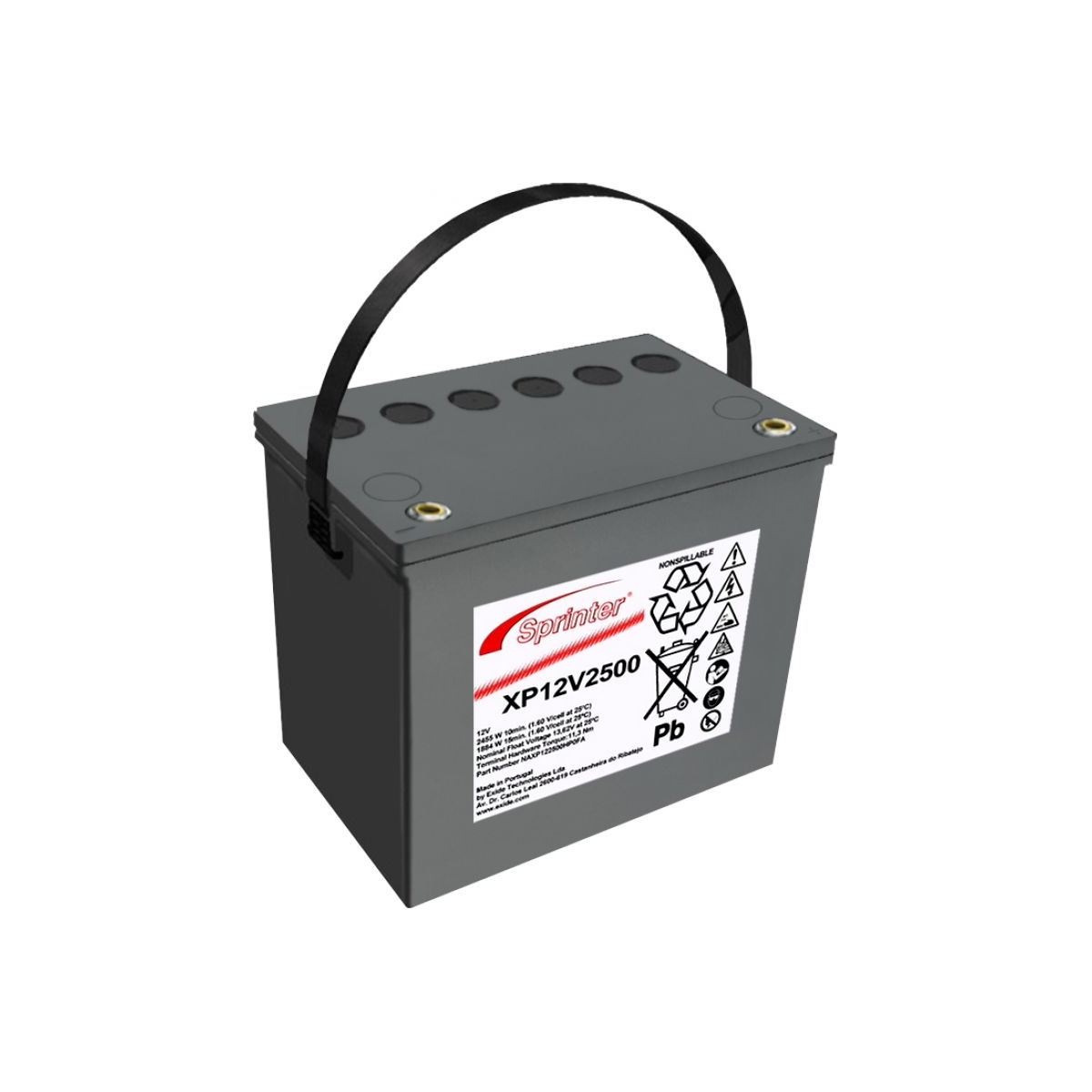Exide Sprinter XP12V2500 12V 69,5Ah Blei-AGM Akku mit VdS