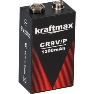 Kraftmax Lithium 9V Block Hochleistungs- Batterien für Rauchmelder Feuermelder - 10 Jahre Batterie Lebensdauer