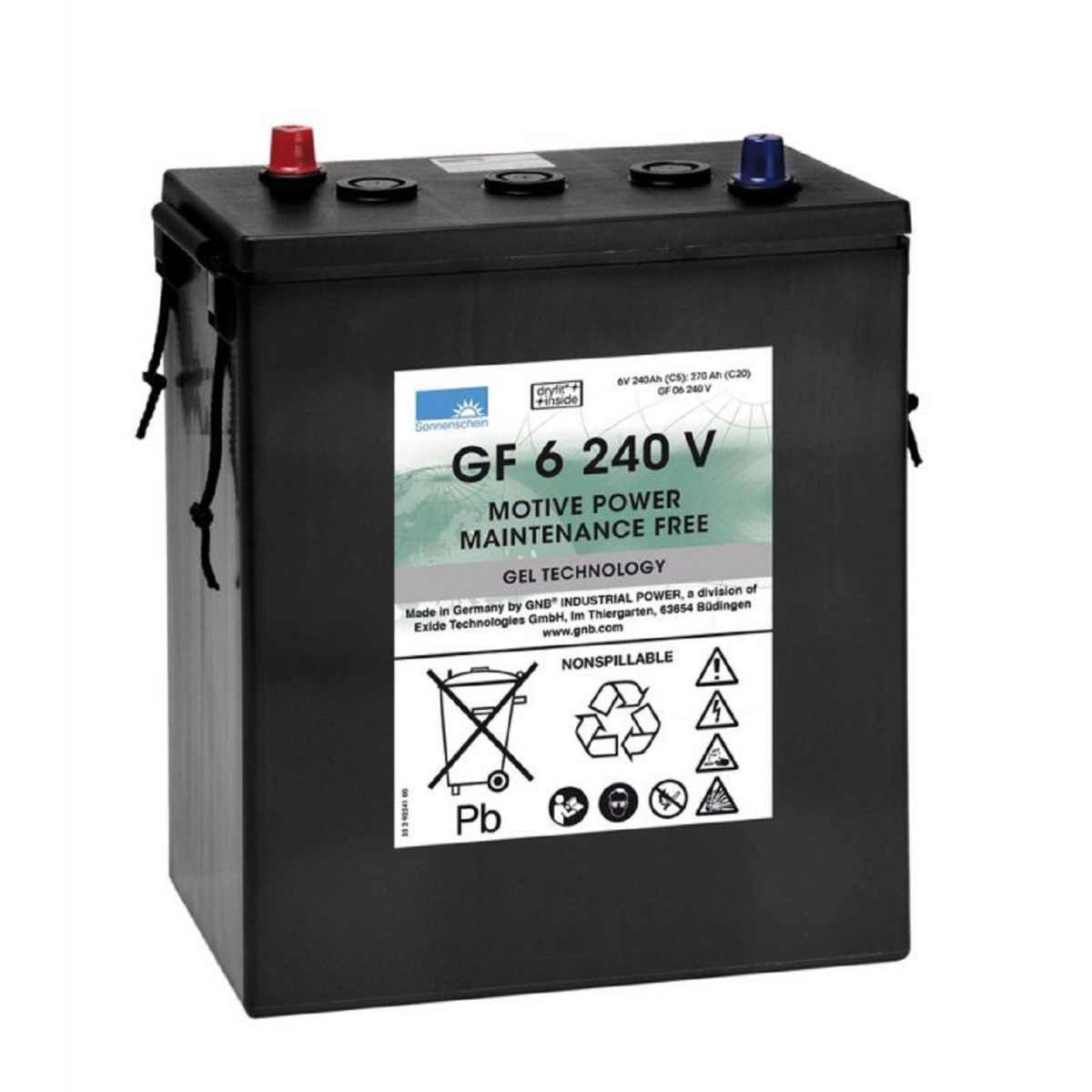 Exide Sonnenschein GF 06 240 V dryfit Blei Gel Antriebsbatterie 6V 240Ah (5h) VRLA