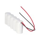 Akkupack 6V 2500 mAh C NiCd Notleuchten HT 20cm Kabel F51NICD2500