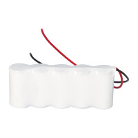 Notleuchtenakku 6V 2500mAh NiCd C F1x5 HT | 20cm Kabel 4