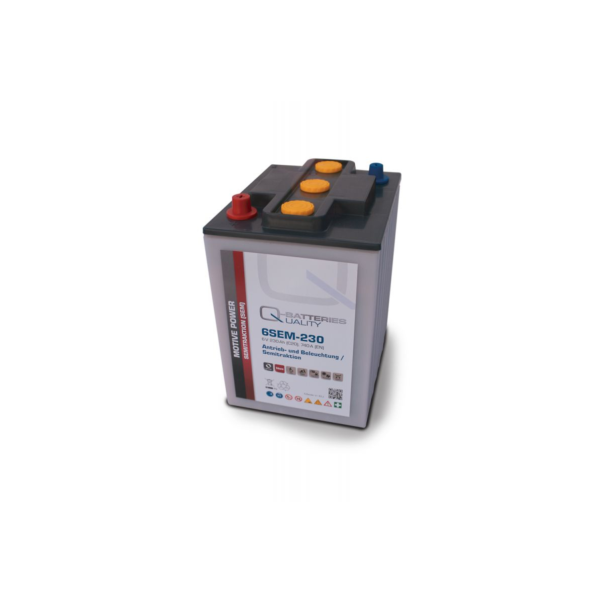 Q-Batteries 6SEM-230 6V 230Ah Semitraktionsbatterie