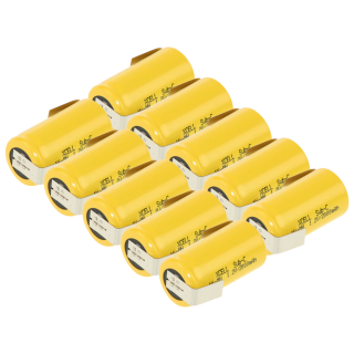 10x XCell Akku Sub-C 1,2V 2000mAh X2000SCR Hochstrom Z Lötfahne