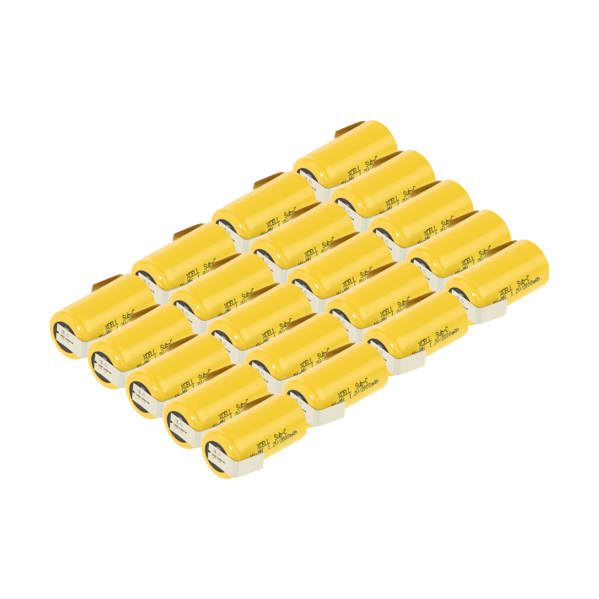 20x XCell Akku Sub-C 1,2V 2000mAh X2000SCR Hochstrom Z Lötfahne