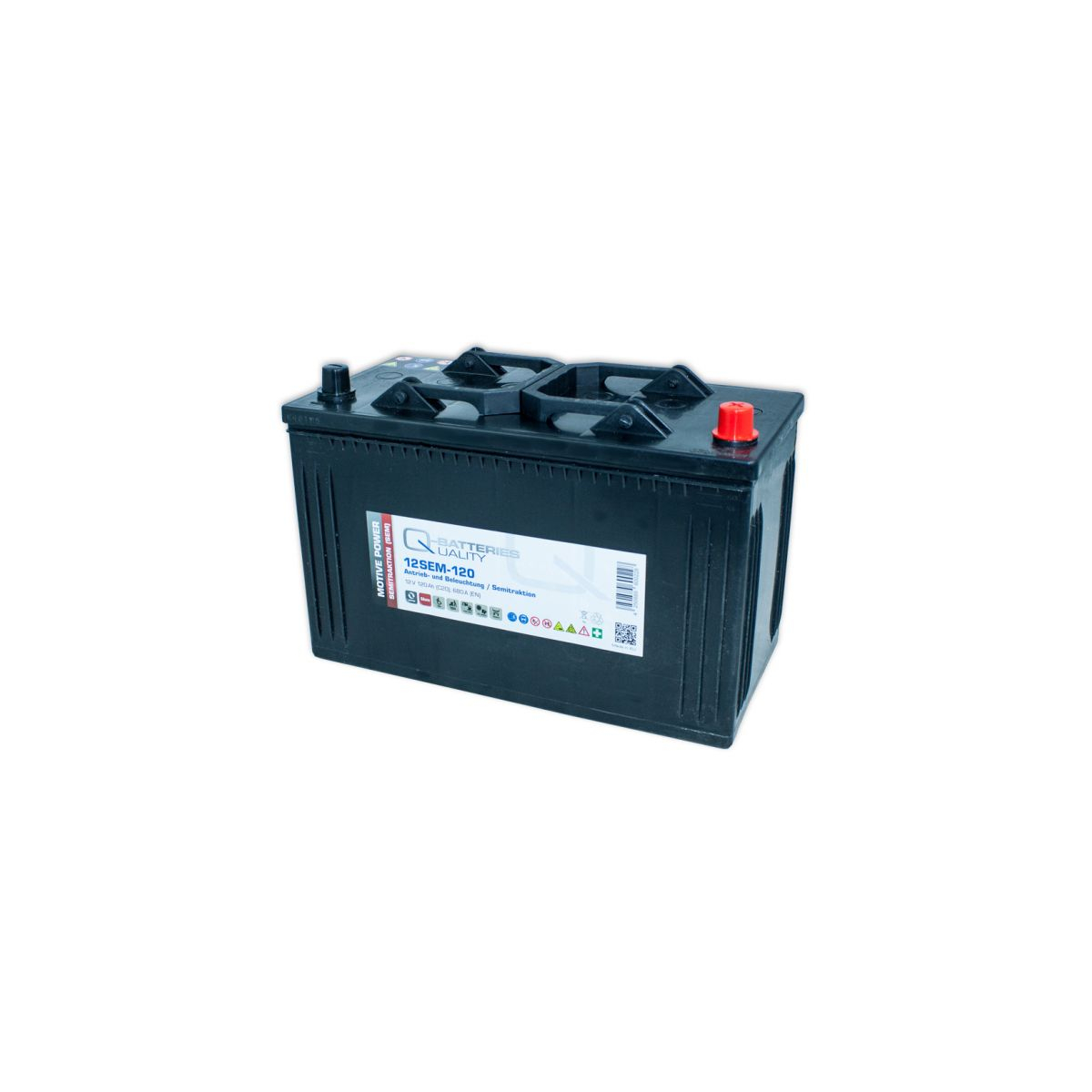 Q-Batteries 12SEM-120 12V 120Ah Semitraktionsbatterie
