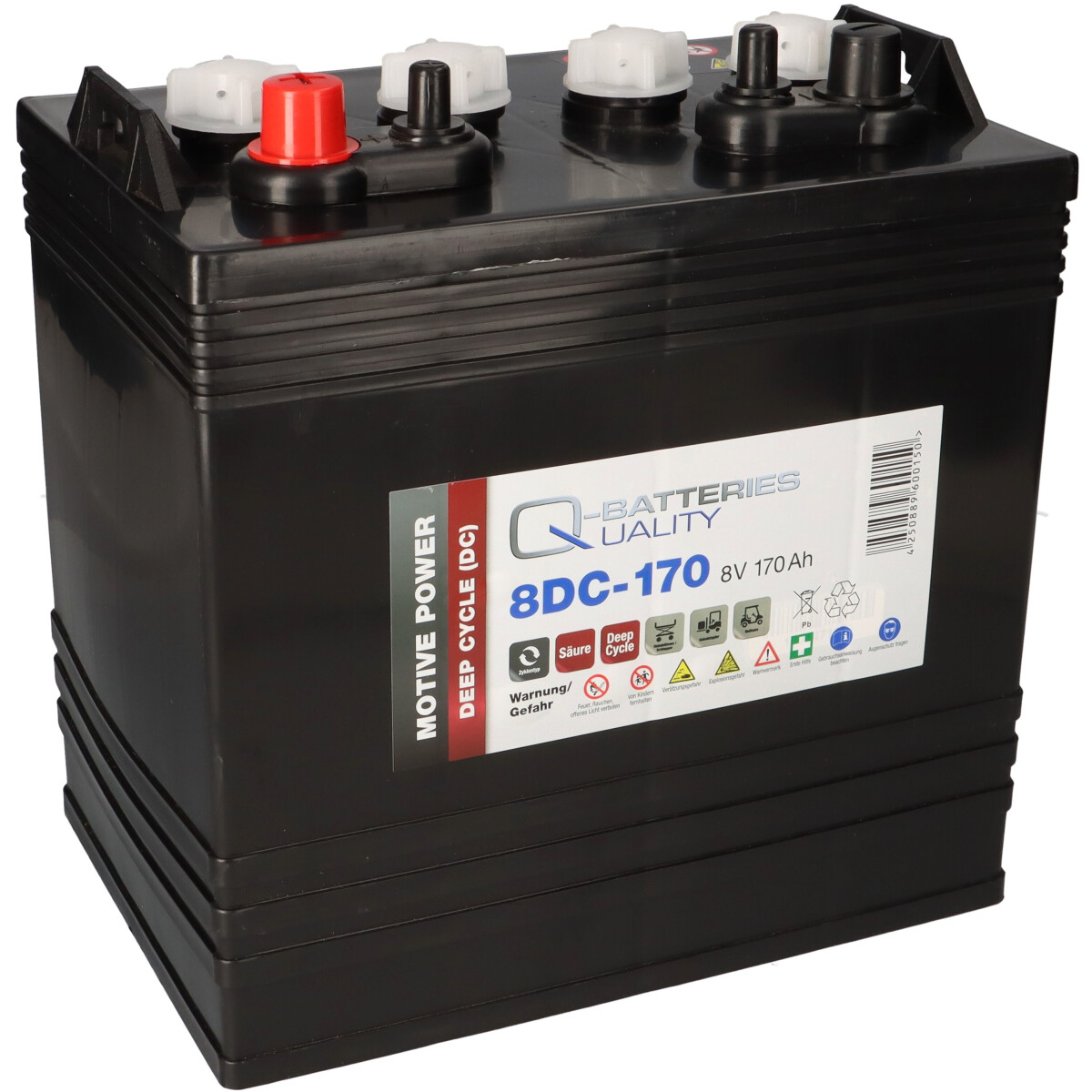 Q-Batteries 8DC-170 8 V 170 Ah (C20) Deep-Cycle-Traktionsbatterie