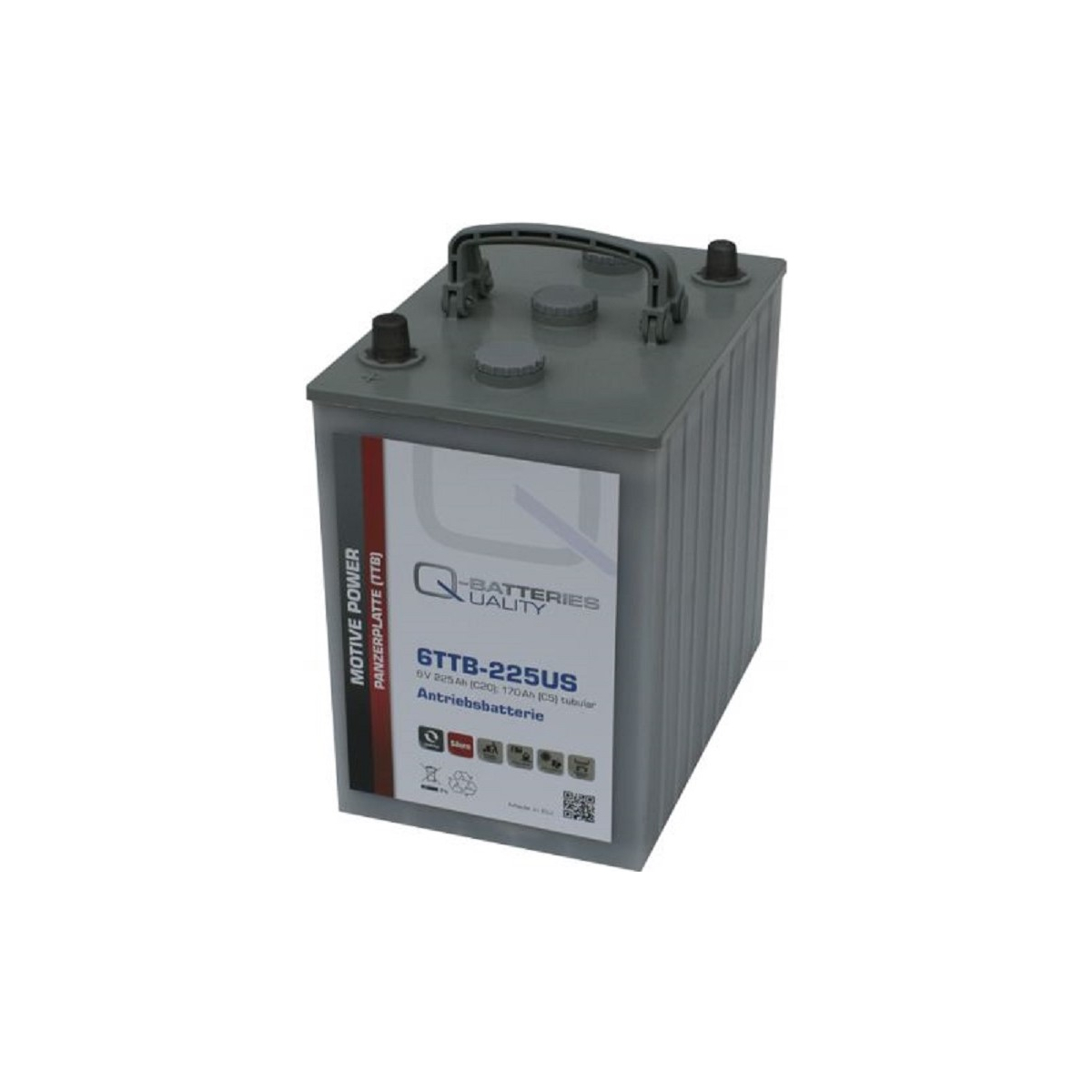 Q-Batteries 6TTB-225US 6V 225Ah (C20) geschlossene Blockbatterie, positive Röhrchenplatte