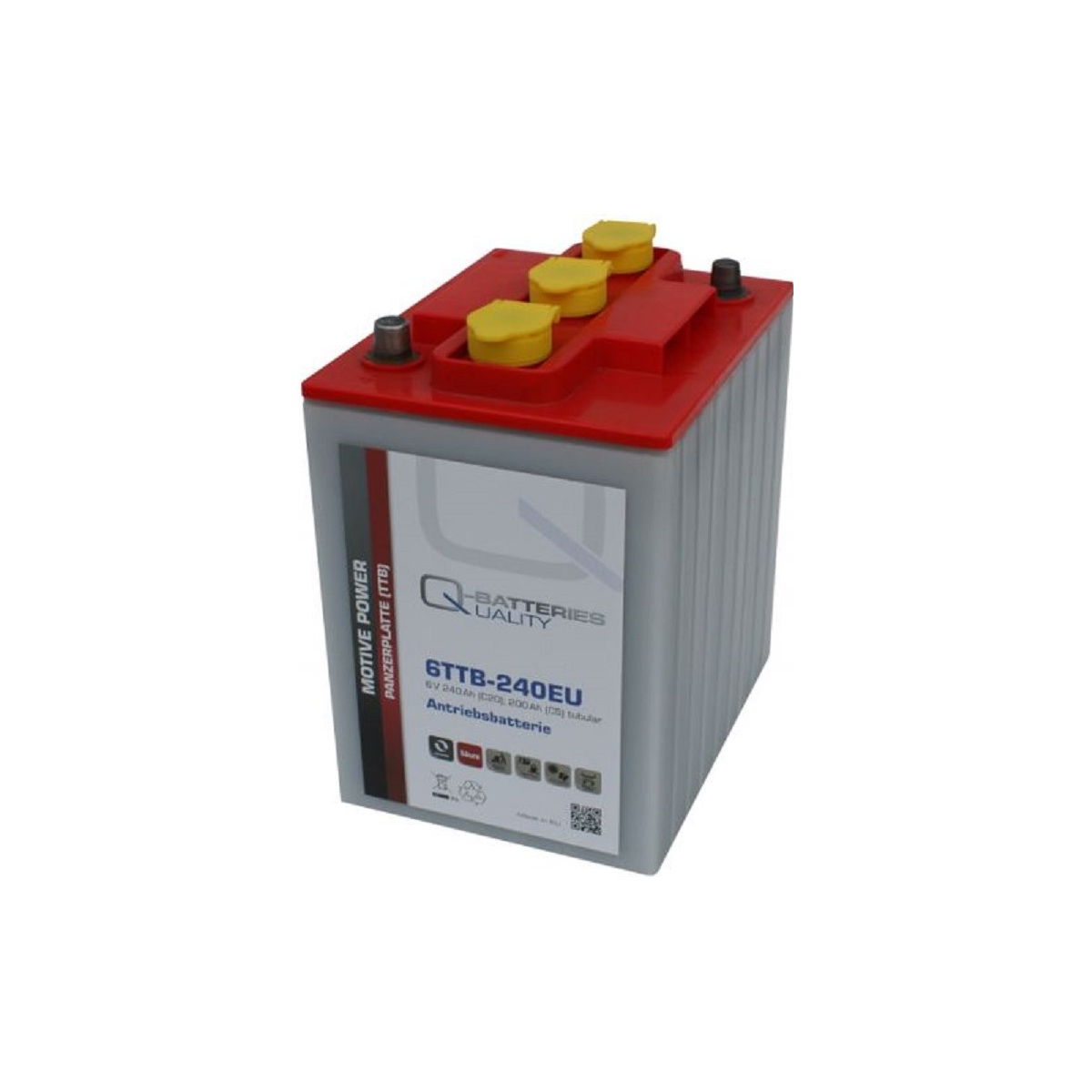 Q-Batteries 6TTB-240EU 6V 240Ah (C20) geschlossene Blockbatterie, positive Röhrchenplatte